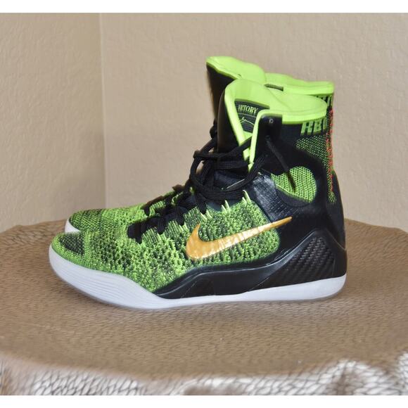 Nike Kobe 9 Elite Victory Green Black/Volt Anthractive Mens Size 10.5
